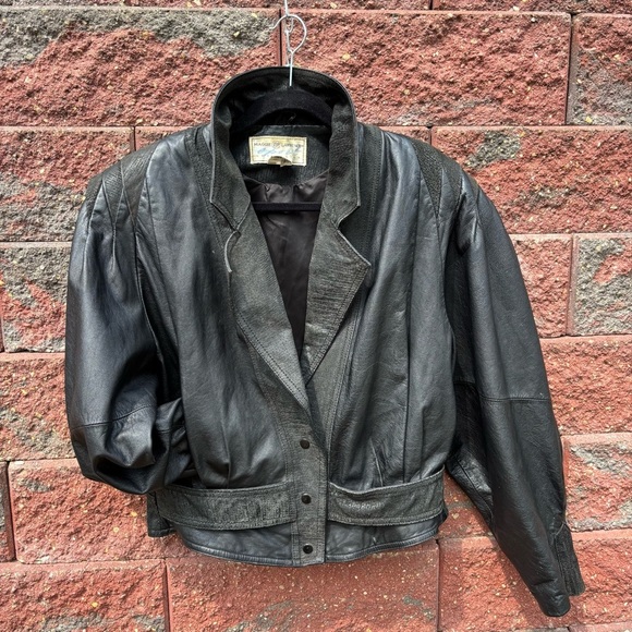 Vintage Leather Jacket Womens Large Maggie Lawrence Sport Edgy Moto Suede Button - Picture 4 of 12
